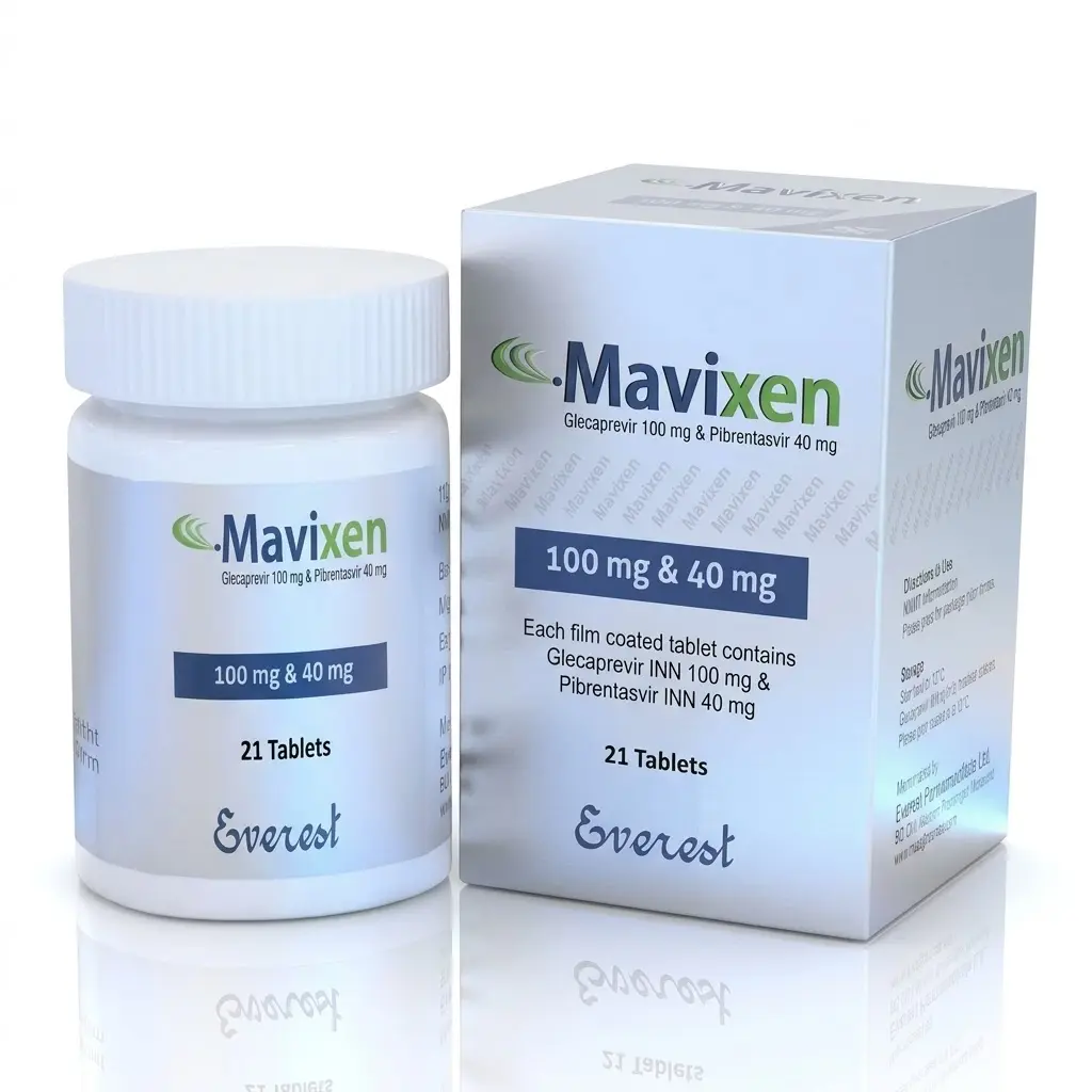 Mavixen — Glecaprevir 100 mg + 40 mg, 21 product-page.units_short, Everest