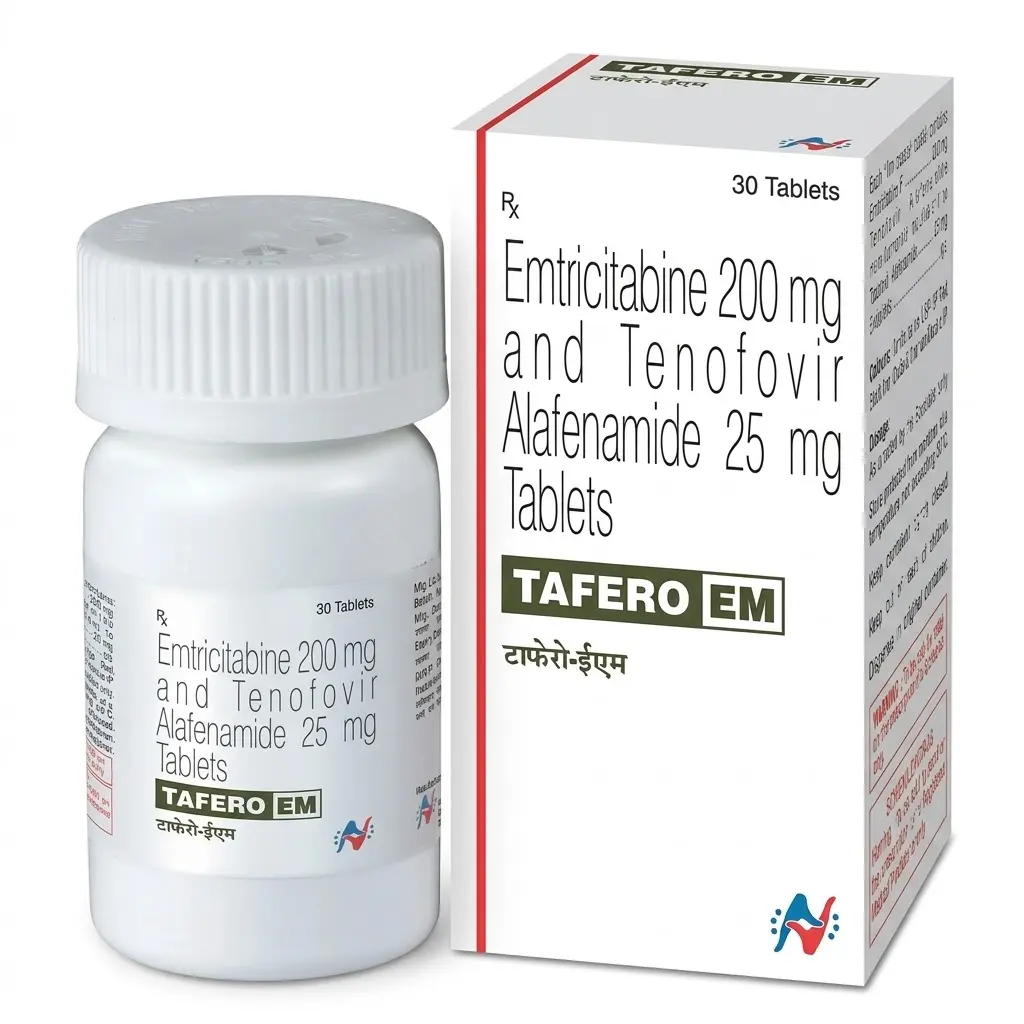 Tafero EM — Emtricitabine 200 mg + 25 mg, 30 product-page.units_short, Hetero