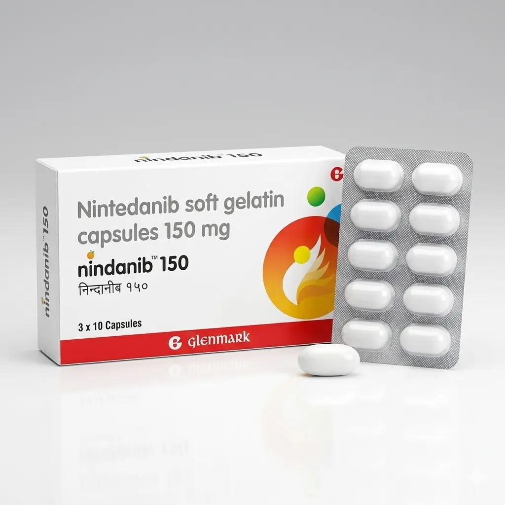 Nindanib — Nintedanib 150 mg, 30 product-page.units_short, Glenmark